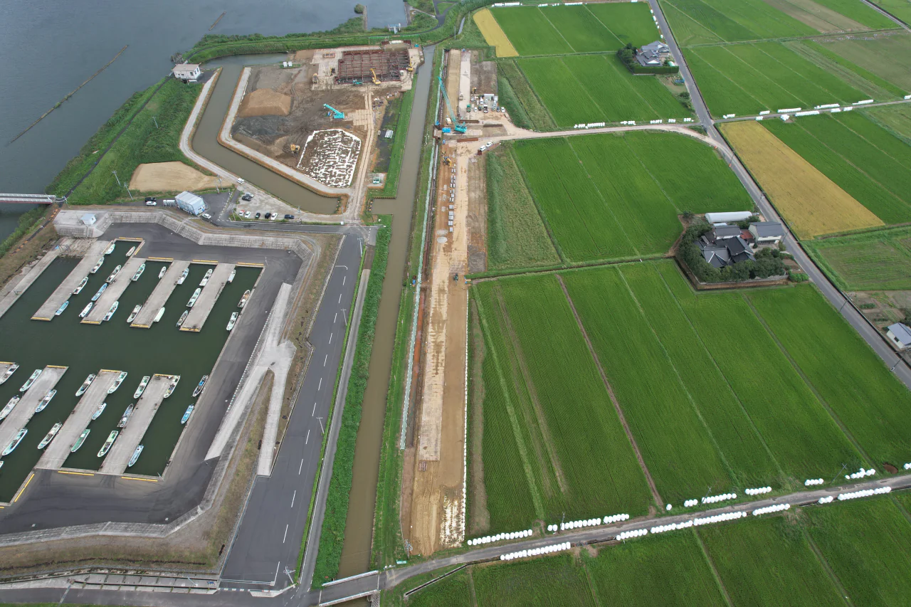 宍道湖西岸農地整備事業 論田川排水路改修（その1）工事