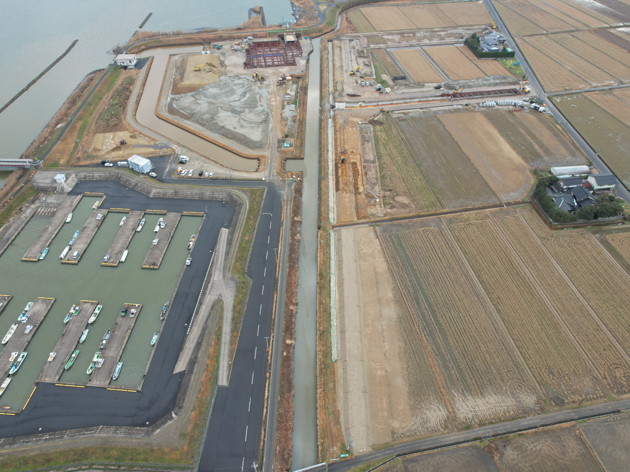 宍道湖西岸農地整備事業　論田川排水路改修（その1）工事