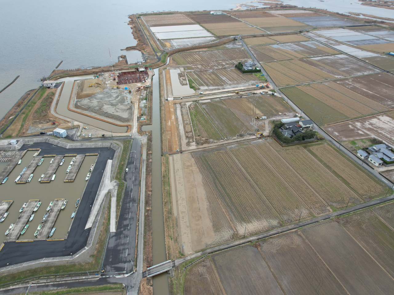 宍道湖西岸農地整備事業　論田川排水路改修（その1）工事